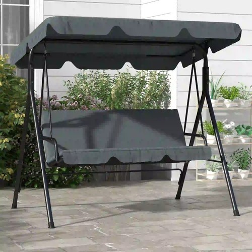 Grey seater garden swing - grey, 3