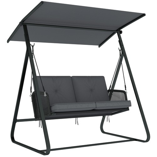 Outsunny seater rattan swing - 2-seater,