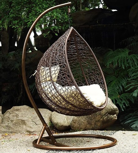 Brown rattan egg - rattan, chair